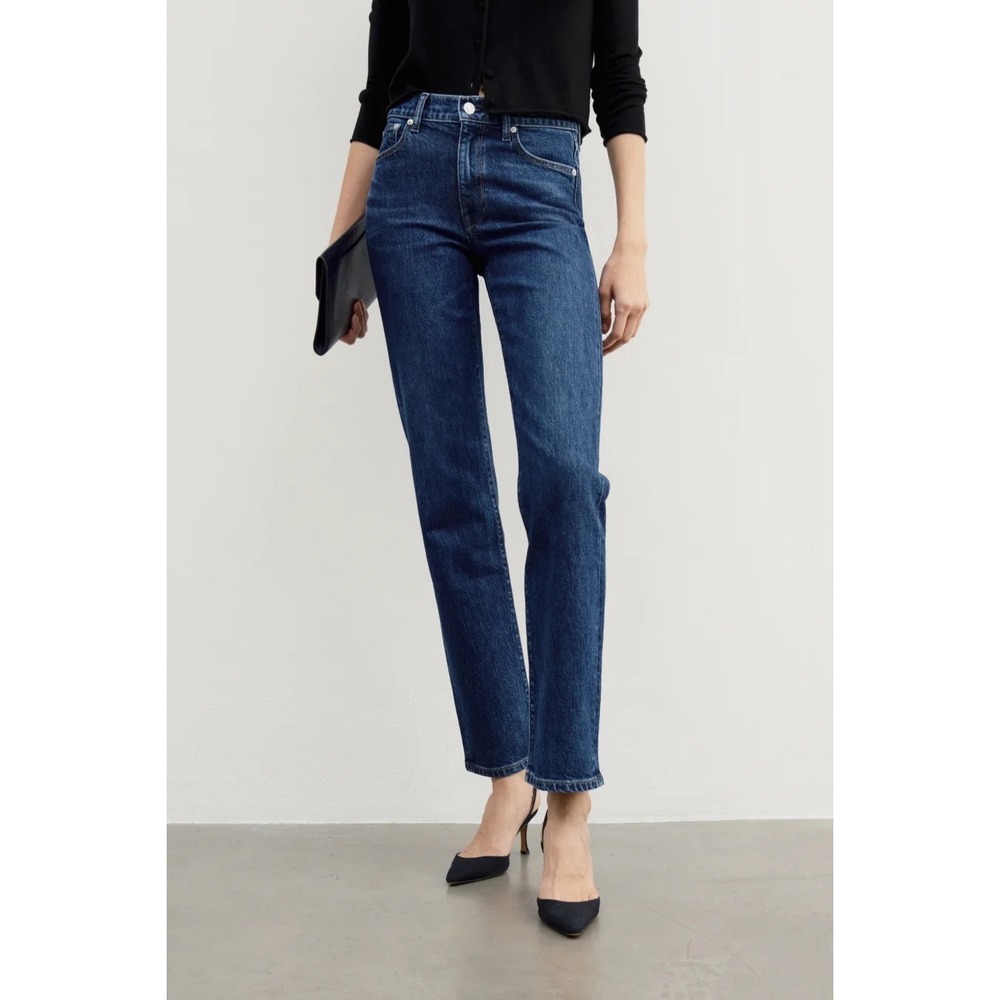 AYR The LaLa 90s Straight Leg Jean in Waylon Size 29S Mid Blue Denim